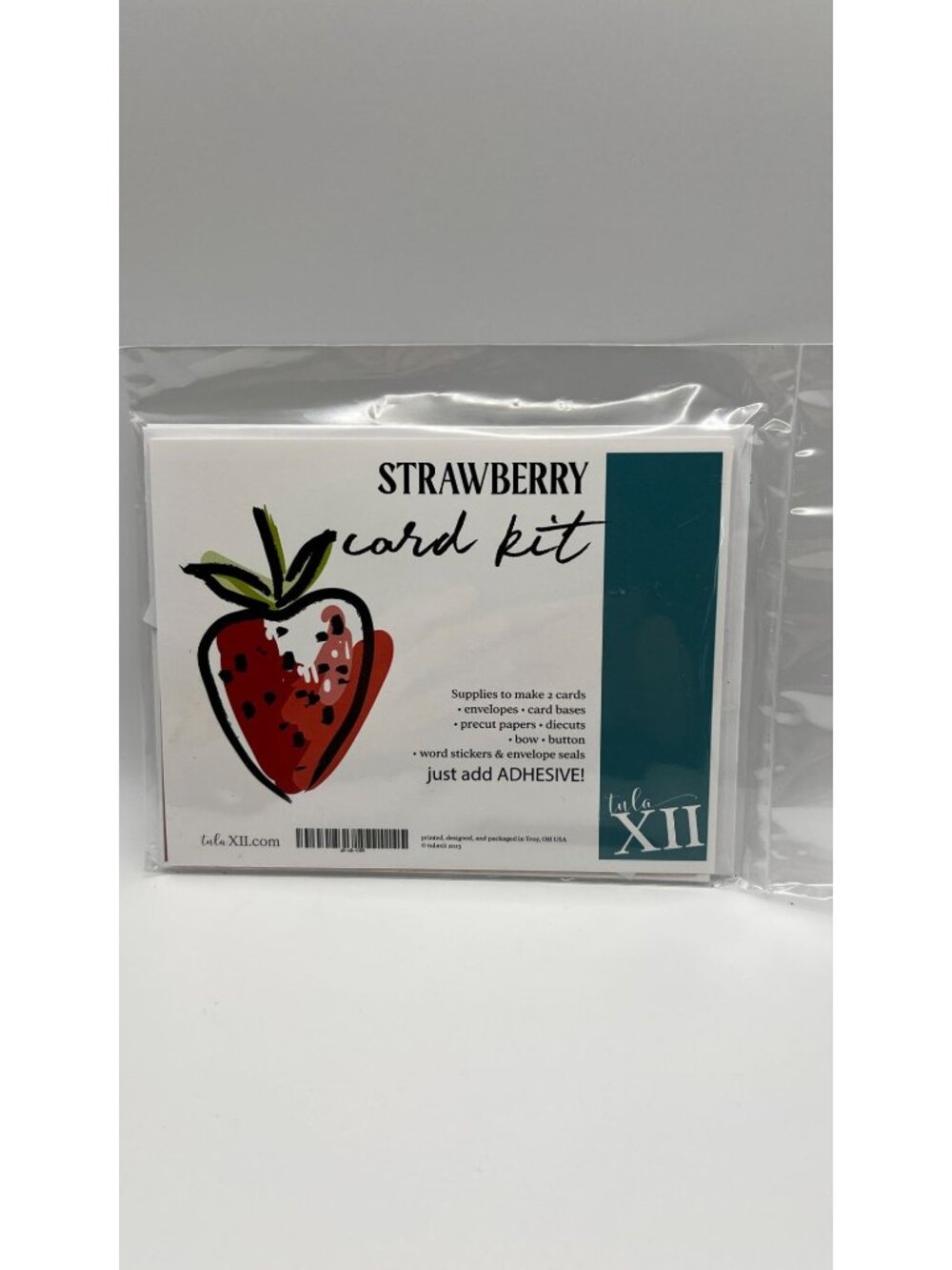 Strawberry Card Kit With Supplies For 2 Cards By Tula XII Just Add Adhesive In